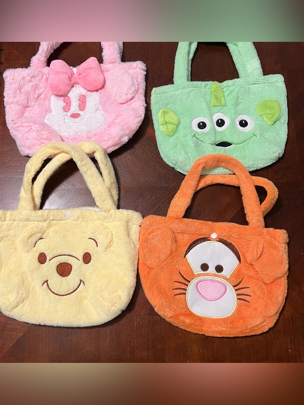 Disney Character Plush Tote Bag - Tigger, Winnie the Pooh set of 4